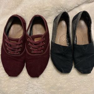 2 PAIRS of TOMS Shoes